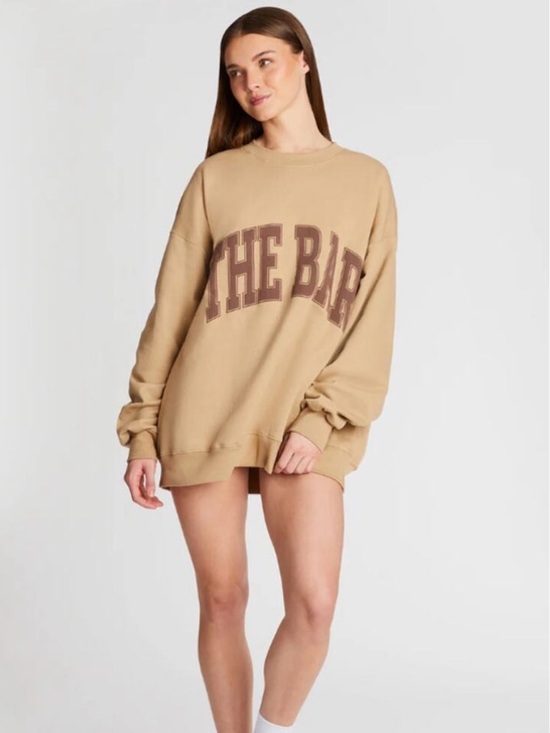 The Bar Tops - THE BAR Varsity Sweatshirt in Chocolate Chip